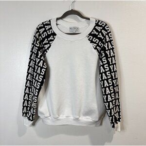 Wildfox x Broad City Sweatshirt Pullover M Yas Black White Color Block Crew